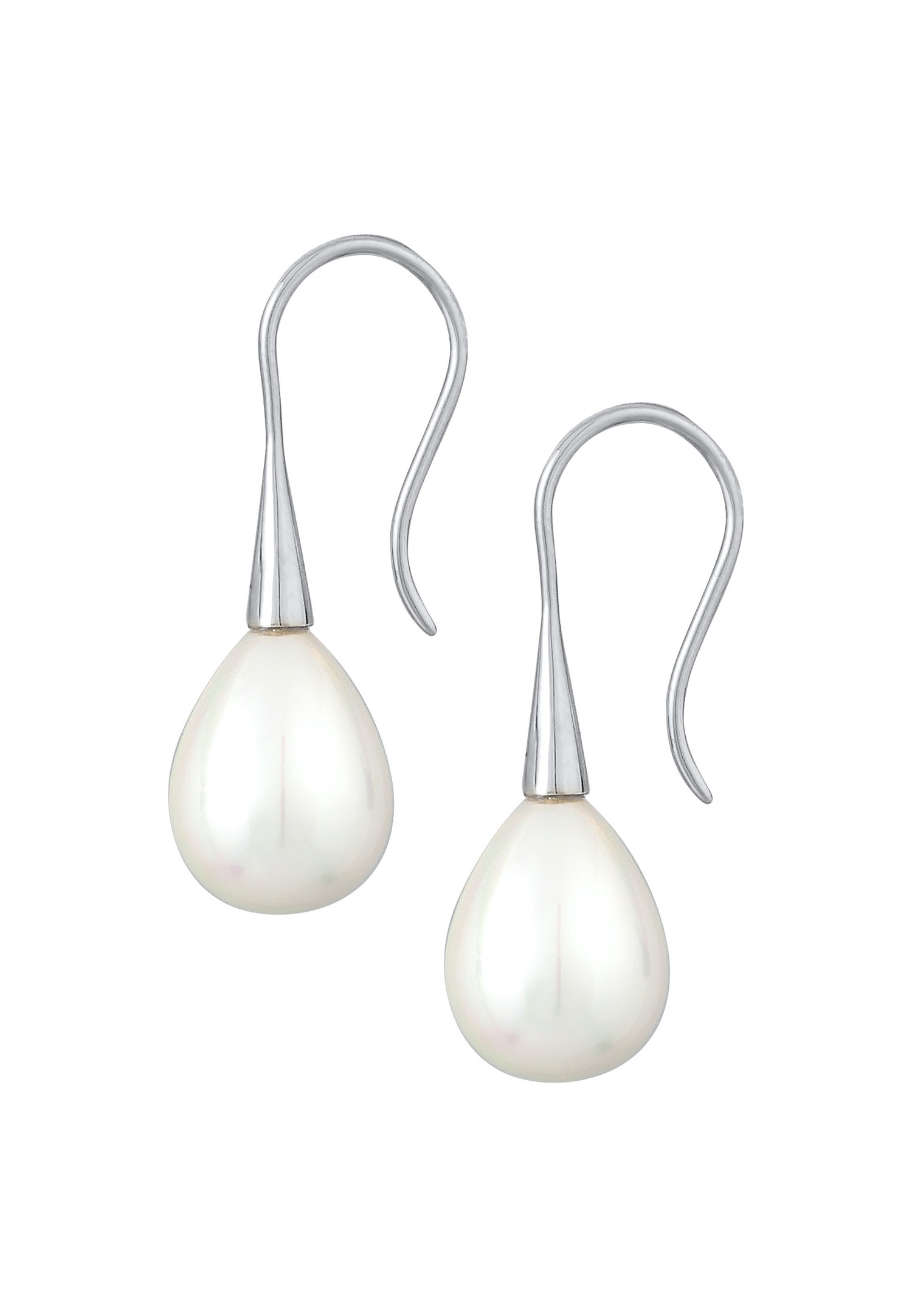 Nenalina Pendentifs d'oreilles pour femmes Goutte classique avec perles de coquillage en argent sterling 925