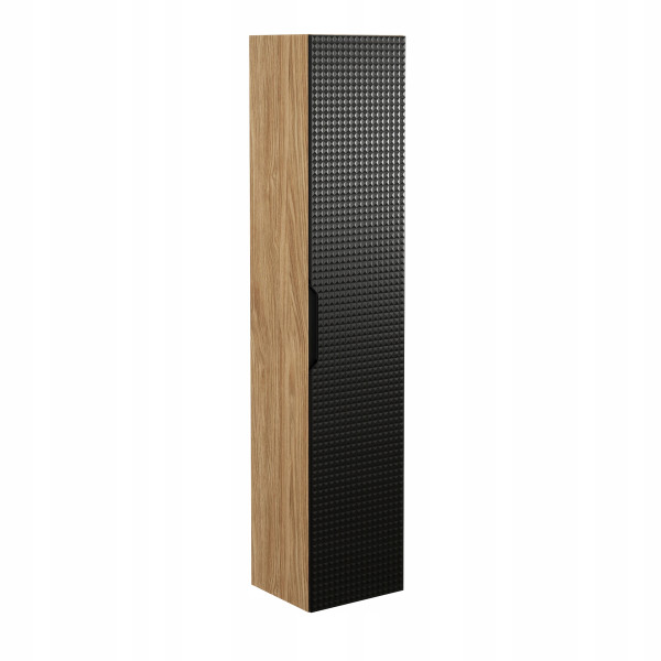 Słupek łazienkowy 170 cm CZARNY wysoki wiszący MDF 3D LUXOR