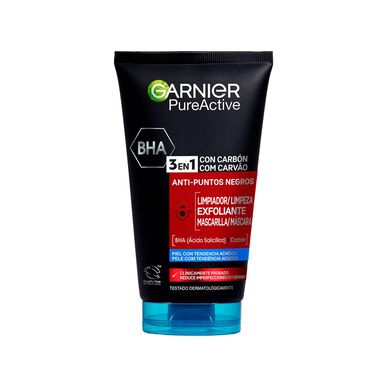 Garnier Pure Active 3-in-1 Charcoal Anti-Blackheat Facial Cleansing Gel with Salisyl Acid 150ml