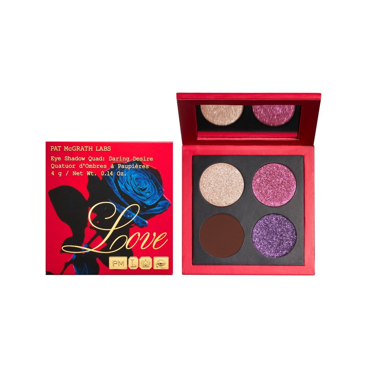 Očné tiene Pat McGrath Labs Love Collection Quad Daring Desire - 5 g