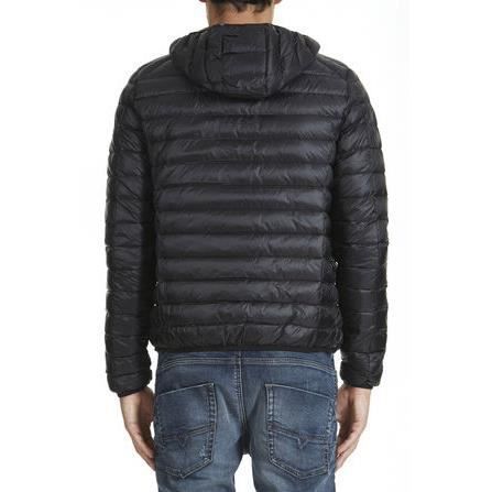 JOTT Nico Men's Hooded Down Jacket with Long Sleeves, Black