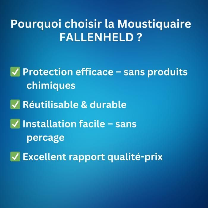 Mosquitera - FALLENHELD - 100 x 100 cm - Negra - No requiere taladrar - Reutilizable