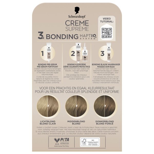 Schwarzkopf Creme Supreme 8-16 Hladno pepeljasto plava njegujuća kremasta boja<br>182 g