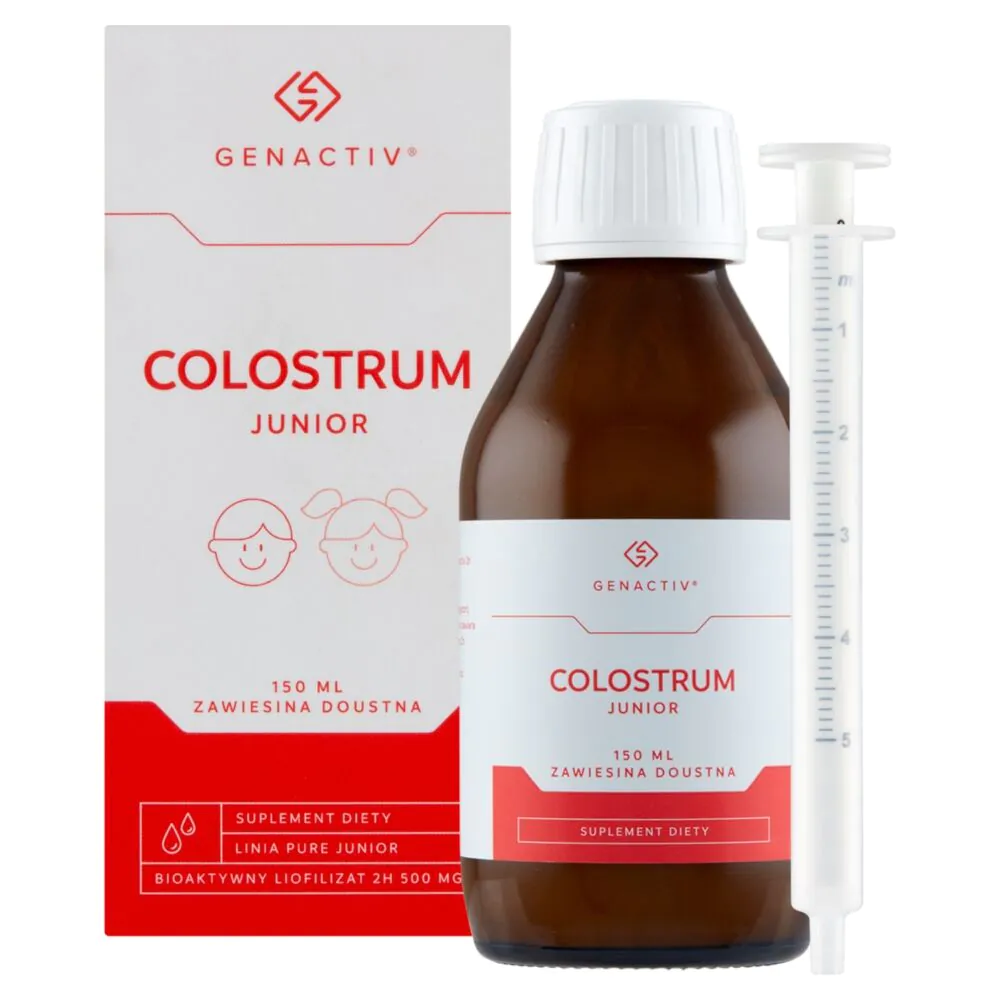 Genactiv Colostrum Junior Preparat wzmacniający odporność Zawiesina doustna