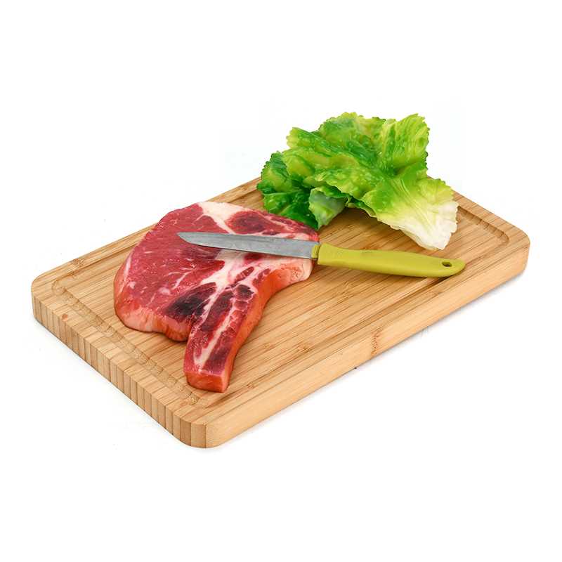 Plateau à découper rectangulaire en bambou avec rainure à jus, très populaire
