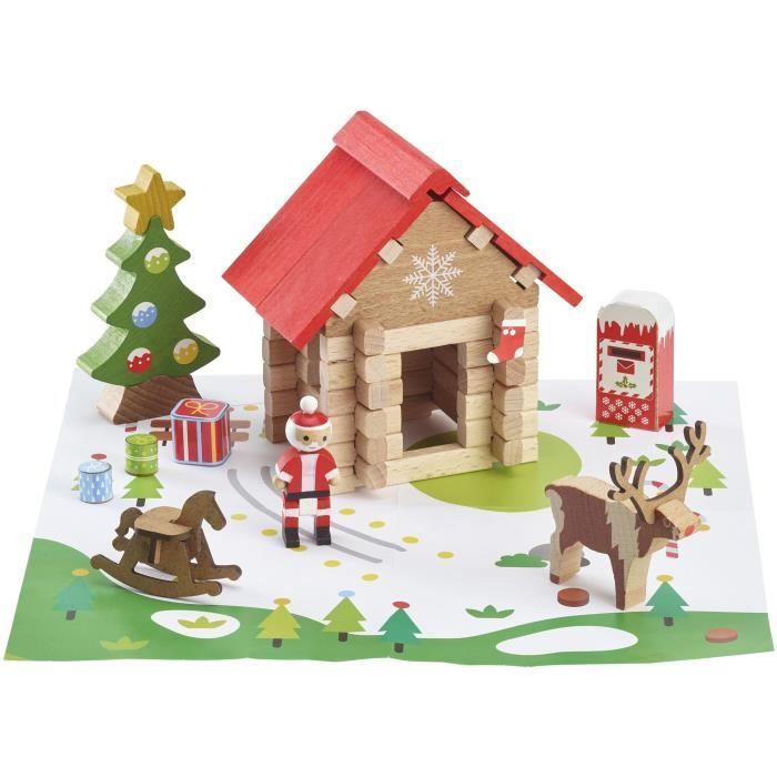 Santa's Cabin - Construction Set - JEUJURA - 60 pieces