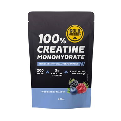 GOLDNUTRITION 100 % kreatiinimonohydraattia Marjojen maku kreatiinimonohydraatti 200 g 200 g