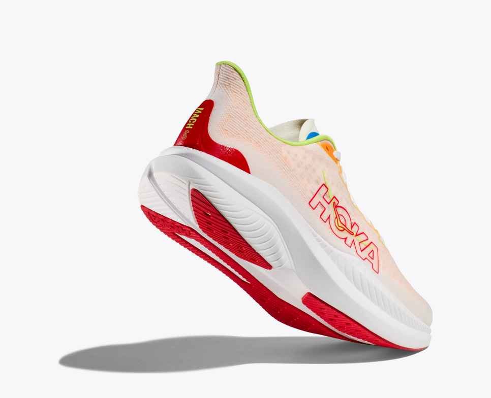 HOKA Mach 6 Wit / Zonnevlam
