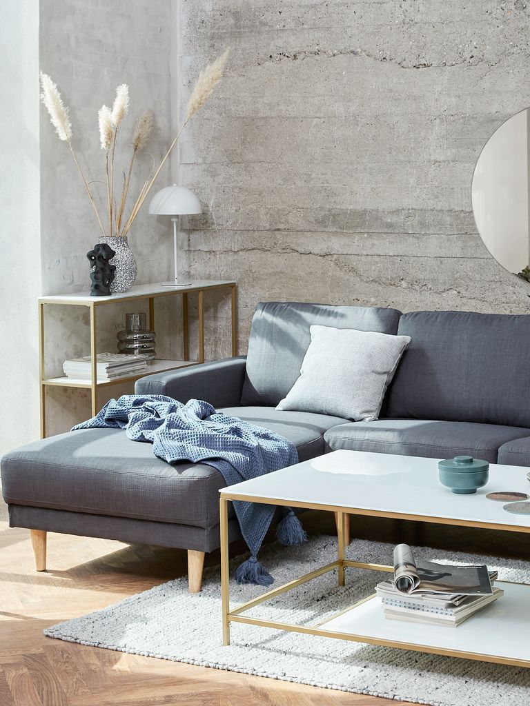 EGENSE Sofa s ležaljkom EGENSE tamno siva tkanina