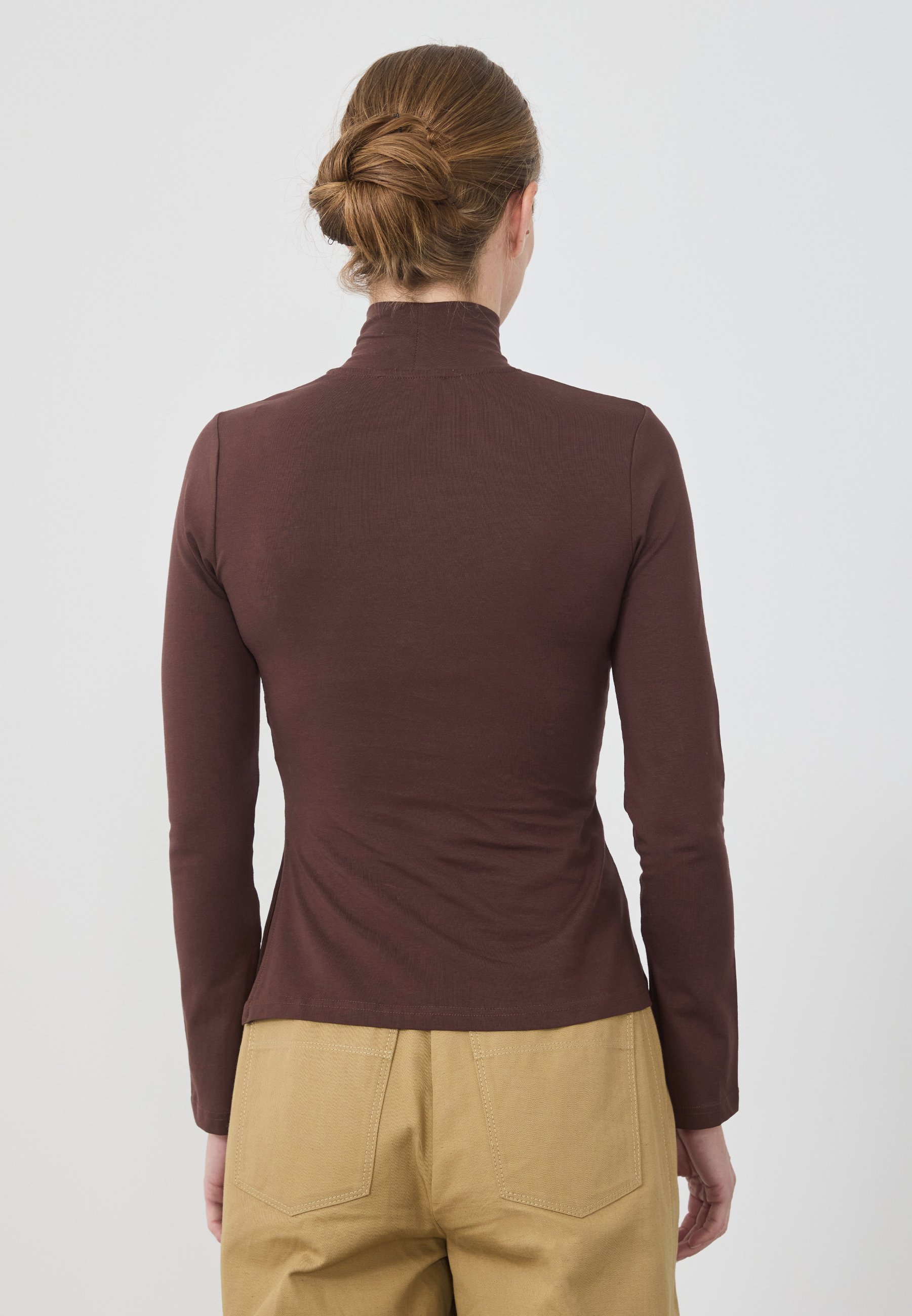 Anna Field top met lange mouwen - donkerbruin