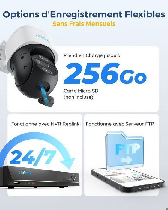 Reolink Caméra Surveillance PoE 8MP 4K,Double vue & double suivi,Zoom 6X,Vision Nocturne,Détection Intelligente, Trackmix
