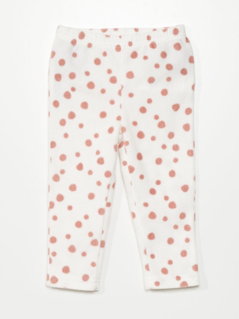Conjunto de pijama de lã polar 'Stitch' - 2 peças - BRANCO