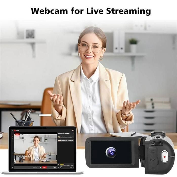 Videocamera 8K - BAZARLAND30 - Modello con touchscreen da 3 pollici - Zoom digitale 18x - 48 MP