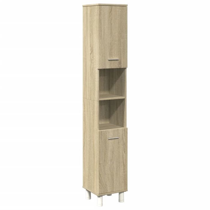 Badkamermeubelset - vidaXL - Sonoma eikenhout - 4-delig - 30,5x30x179 cm - Samengesteld hout