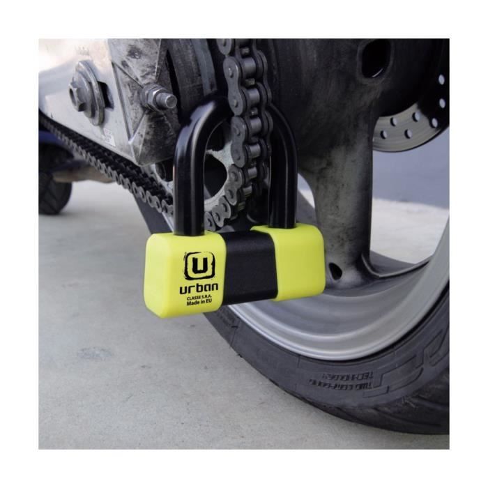 Mini U-lukko SRA-hyväksytty - ø18 - musta ja keltainen - 8423885900753