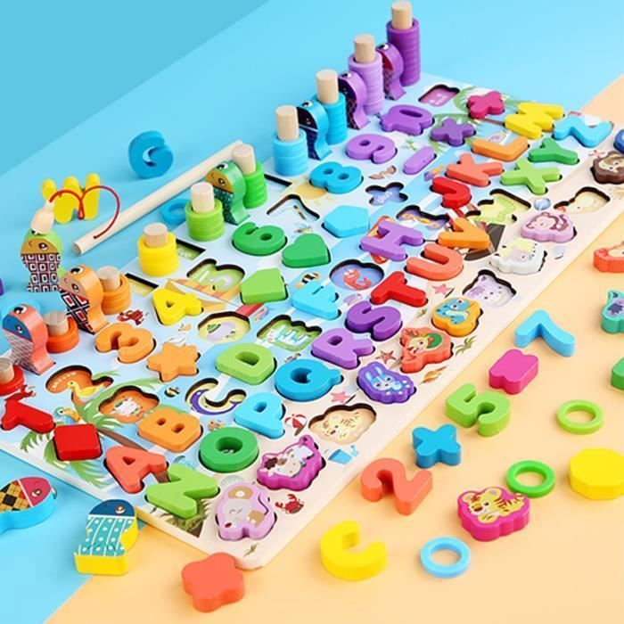 Puzzle in legno Montessori, gioco educativo di matematica per bambini e neonati, impara numeri e lettere dalle Alpi
