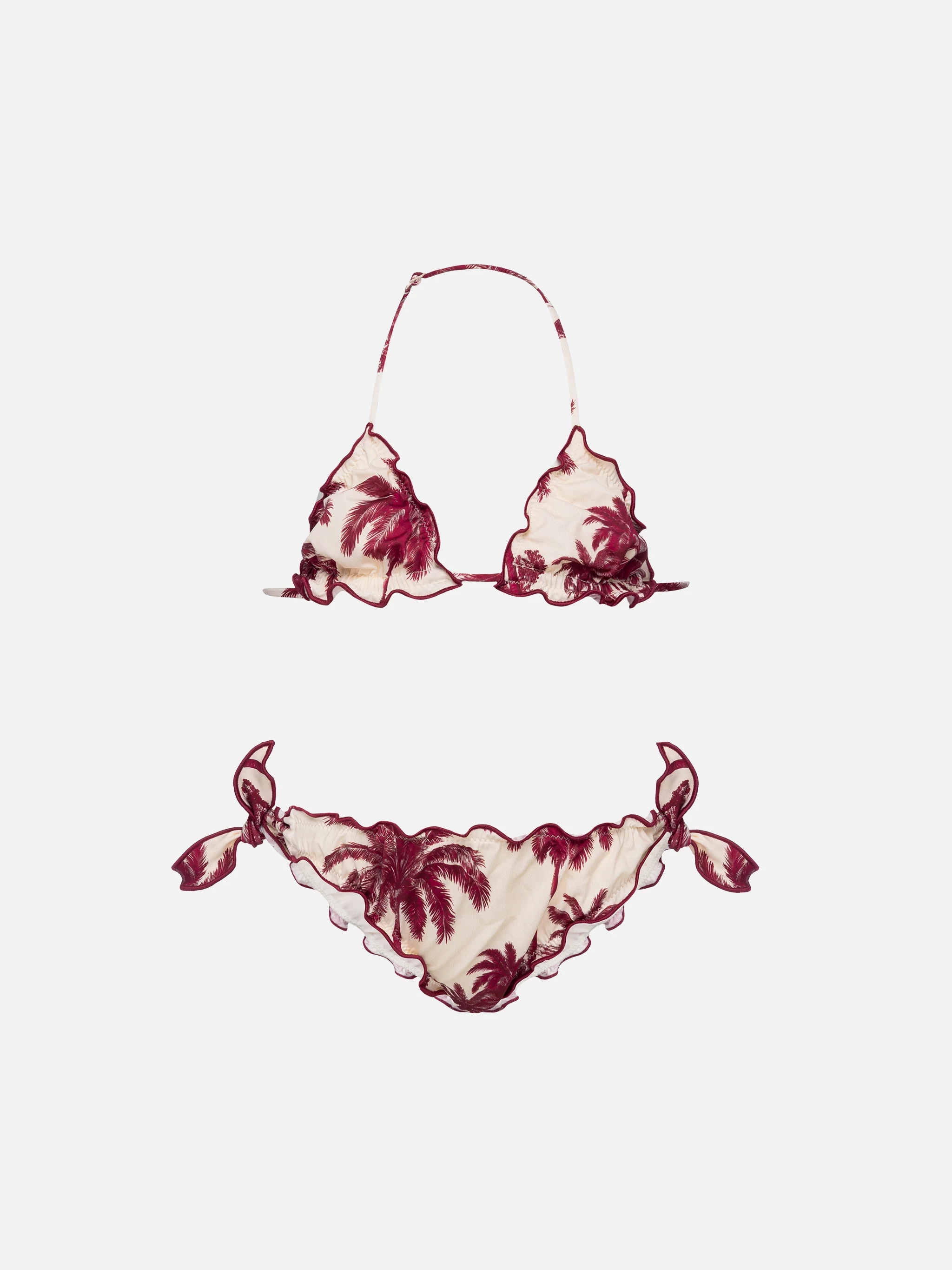 Bikini a triangolo classico Cris con stampa Toile de Jouy | AI CO-CREA
