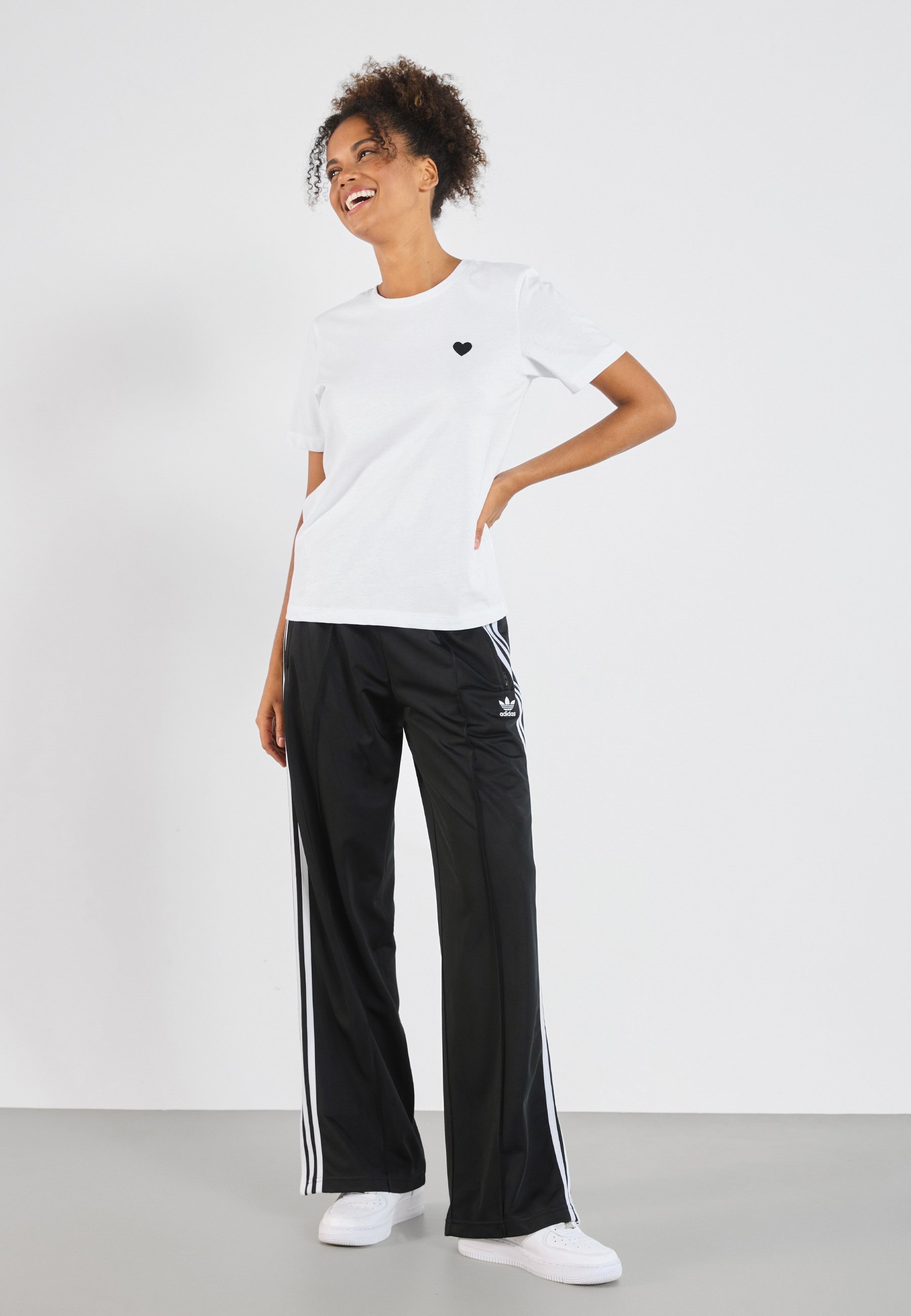 Even&Odd 2-pack - T-shirt met print - wit/zwart