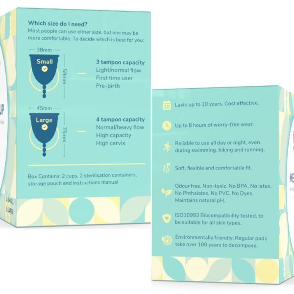Kubeczki menstruacyjne Omnitex – 2 sztuki (1 mały i 1 duży)