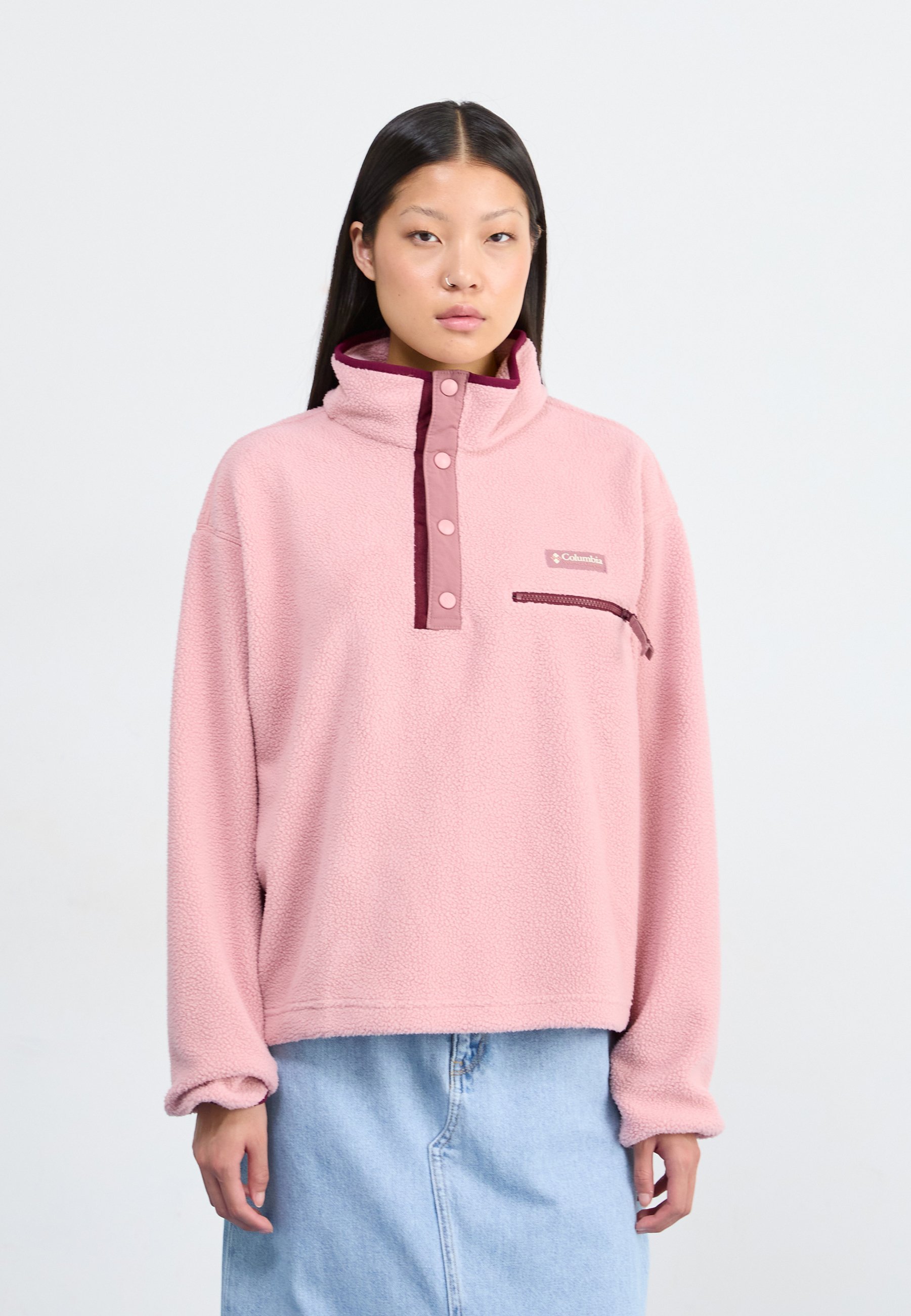 Pull polaire Columbia HELVETIA™ II CROPPED HALF SNAP - rose gomme/figue/bordeaux