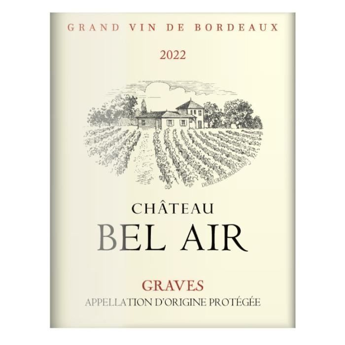 Château Bel Air 2022 Graves - Vino tinto de Burdeos - 75 cl