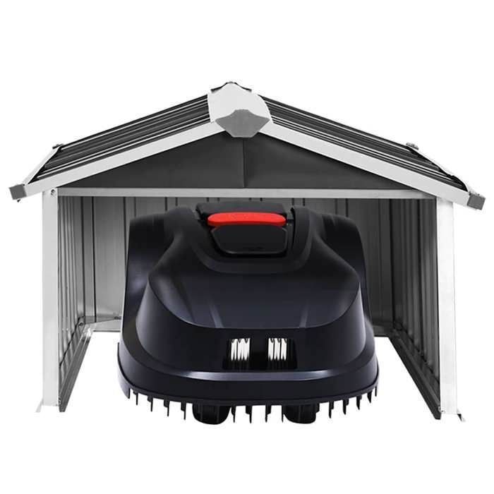 Refugio vidaXL para robot cortacésped, acero galvanizado, antracita, 92x97x63 cm, almacenamiento exterior 150909
