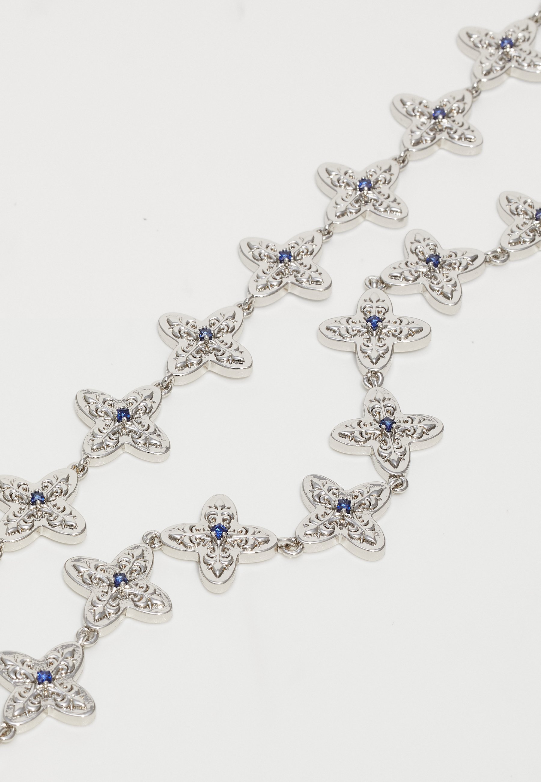 DARKAI GOTHIC CLOVER KETTING UNISEX - Ketting - wit/blauw