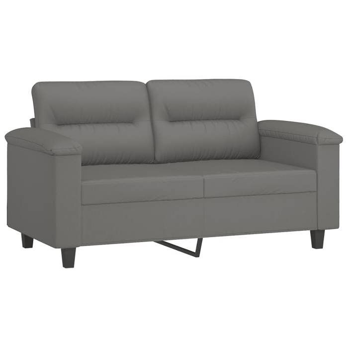 Set divano in microfibra - vidaXL - 3 pezzi - Grigio scuro - Tessuto in microfibra - Dimensioni poltrona: 90x77x80 cm