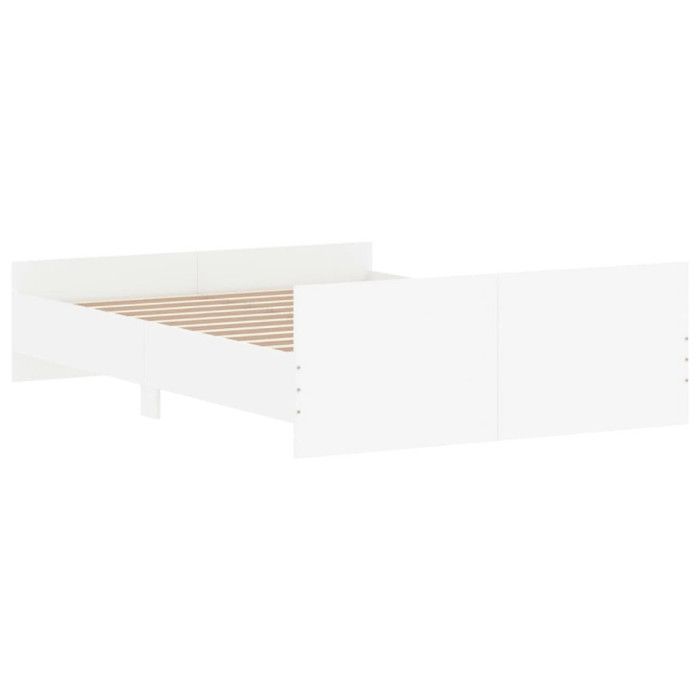 Struttura letto vidaXL con testiera e pediera, bianca, 140x190 cm, 3203782