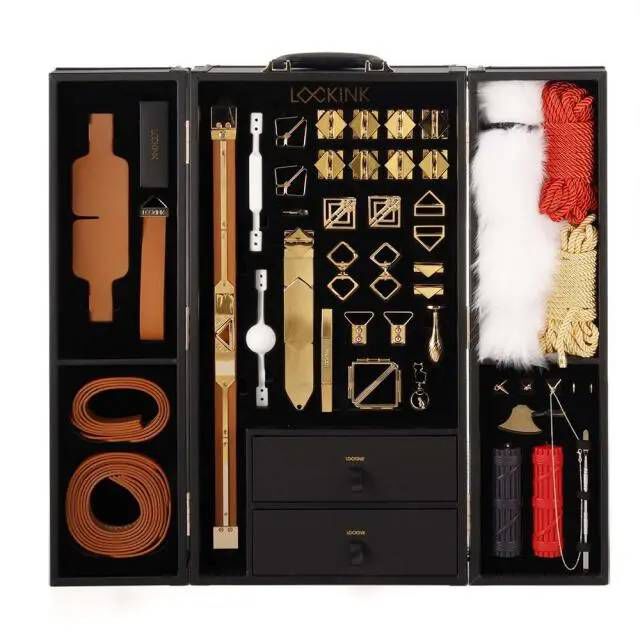 Kit de juego BDSM todo en uno Lockink marrón
