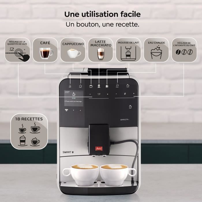 Machine à Café à Grain MELITTA Barista T Smart - Argent (sans réservoir lait)