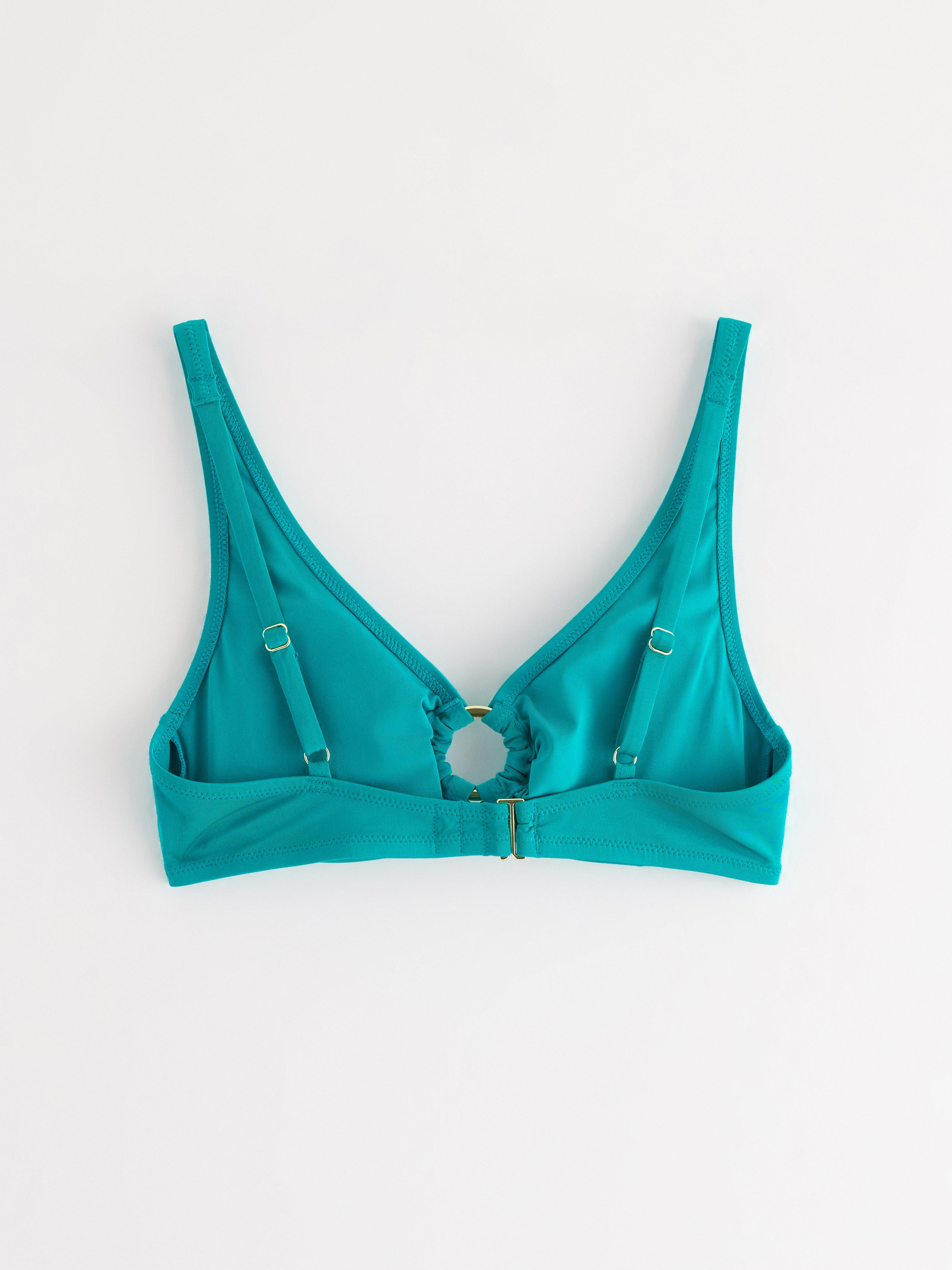 Top de bikini acolchado color turquesa oscuro