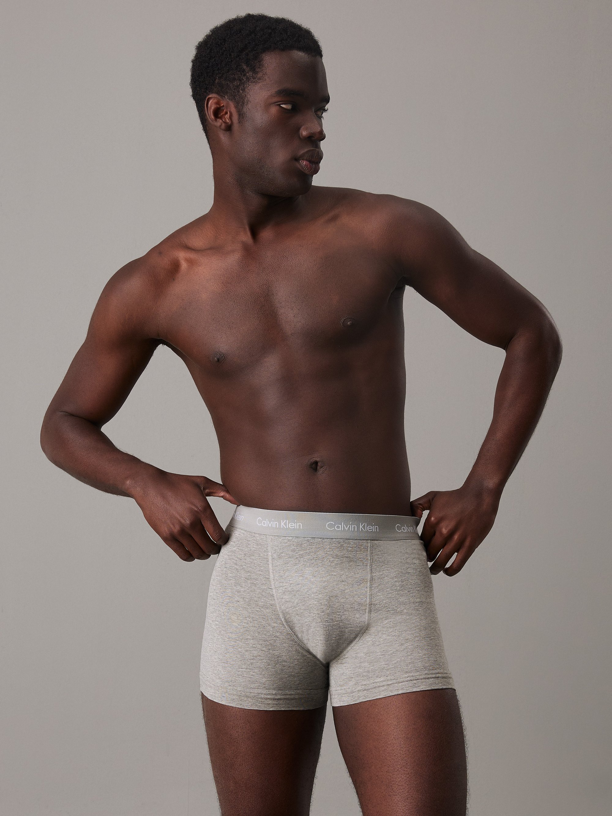 Slip Calvin Klein in cotone elasticizzato, confezione da 3 - grigio melange
