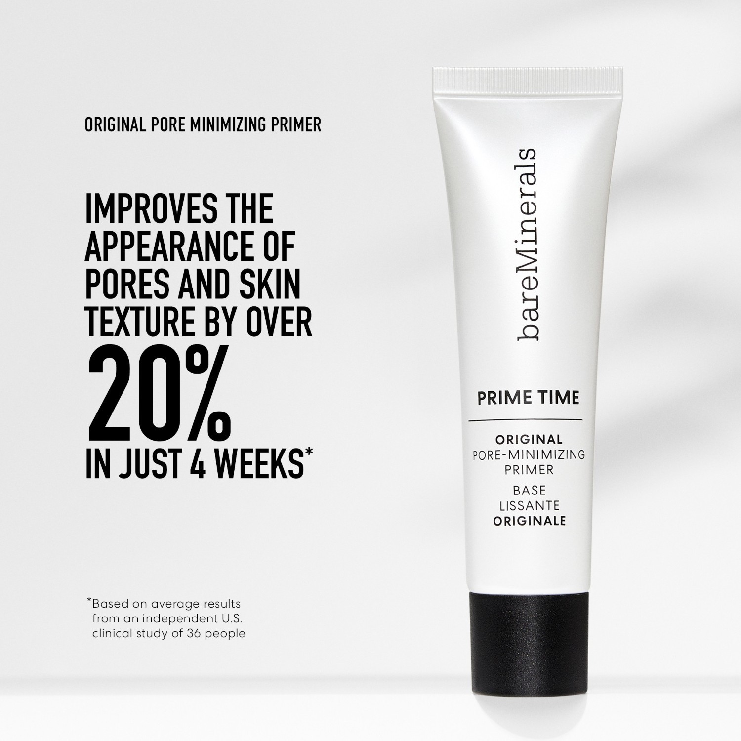 bareMinerals Primer Prime Time Original poras valantis makiažo pagrindas – 30 ml