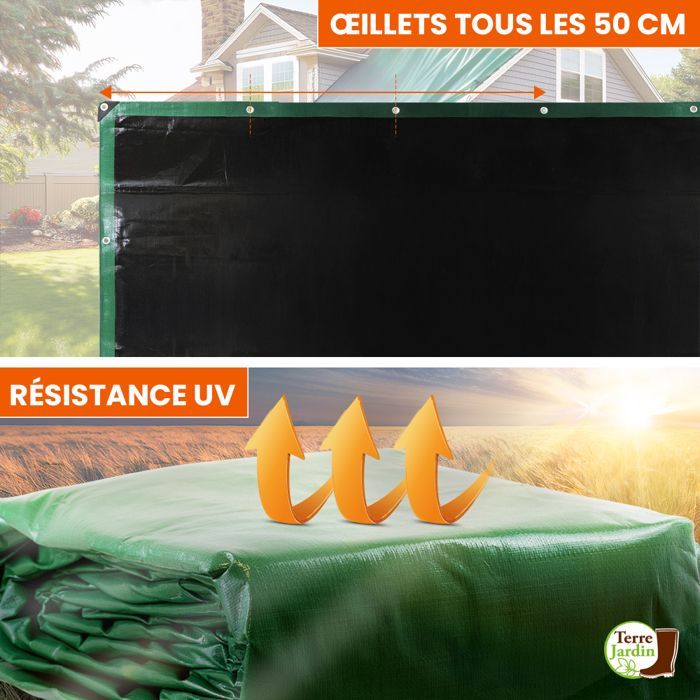 Telo protettivo per esterni TERRE JARDIN 1,5 x 6 m - Impermeabile, PE 240 g/m², Telo per legna da ardere