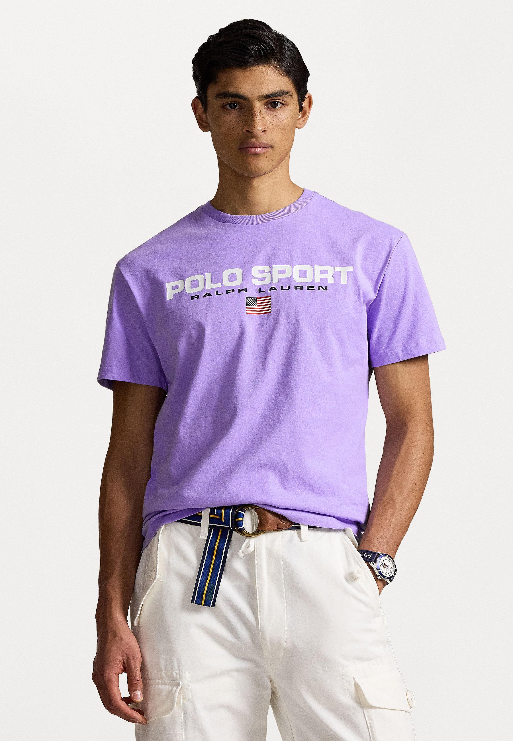 Polo Ralph Lauren CLASSIC FIT POLO SPORT JERSEY T-SHIRT UNISEX - Print-T-Shirt - Himmelblau/Weiß