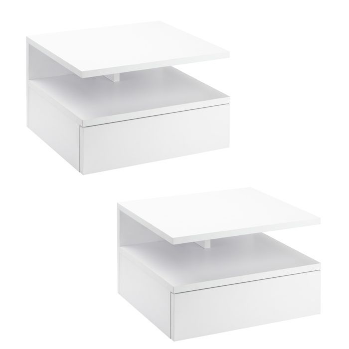 HOMCOM - table de chevet - Panneaux de particules classe E1 - 35x32x22.5cm - Blanc