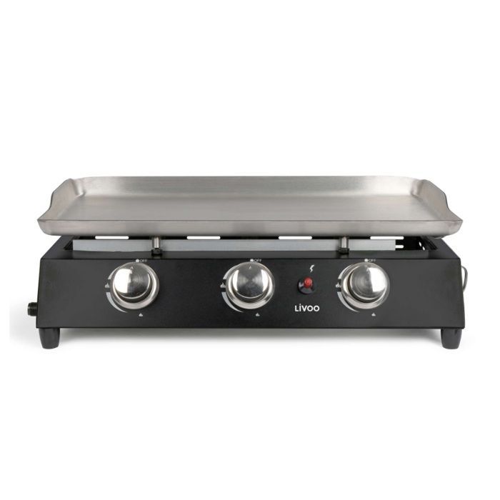 Plancha de gas Livoo 7200w en metal negro - DOC249