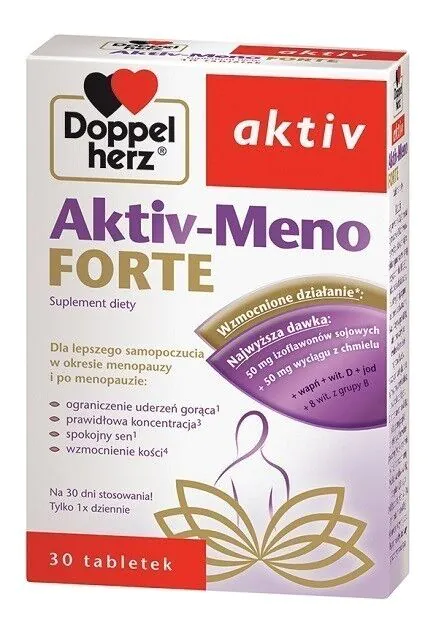 Doppelherz Aktiv-Meno Forte, Preparat łagodzący objawy menopauzy, Tabletki