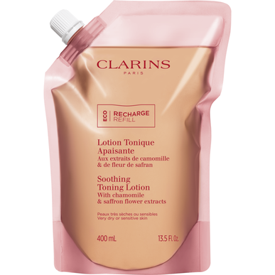Clarins Soothing Toning Lotion kamomillalla Recharge -kasvojenpuhdistusvesi erittäin kuivalle ja herkälle iholle 400 ml