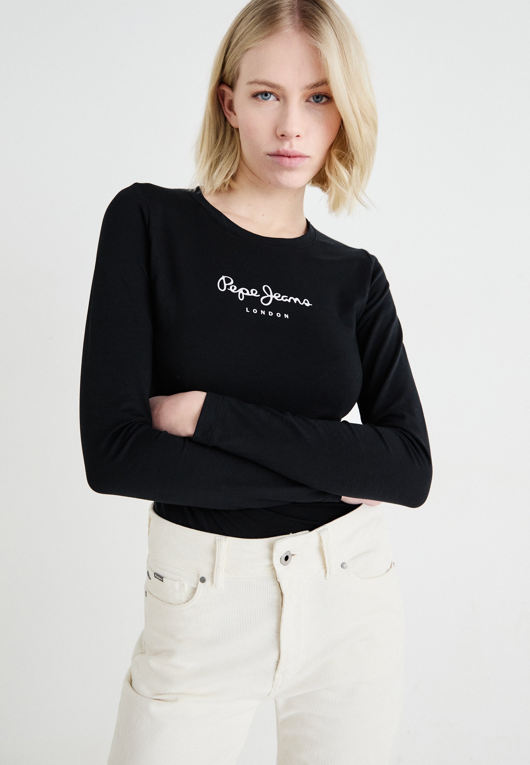 NEW VIRGINIA - Top s dlouhým rukávem - black