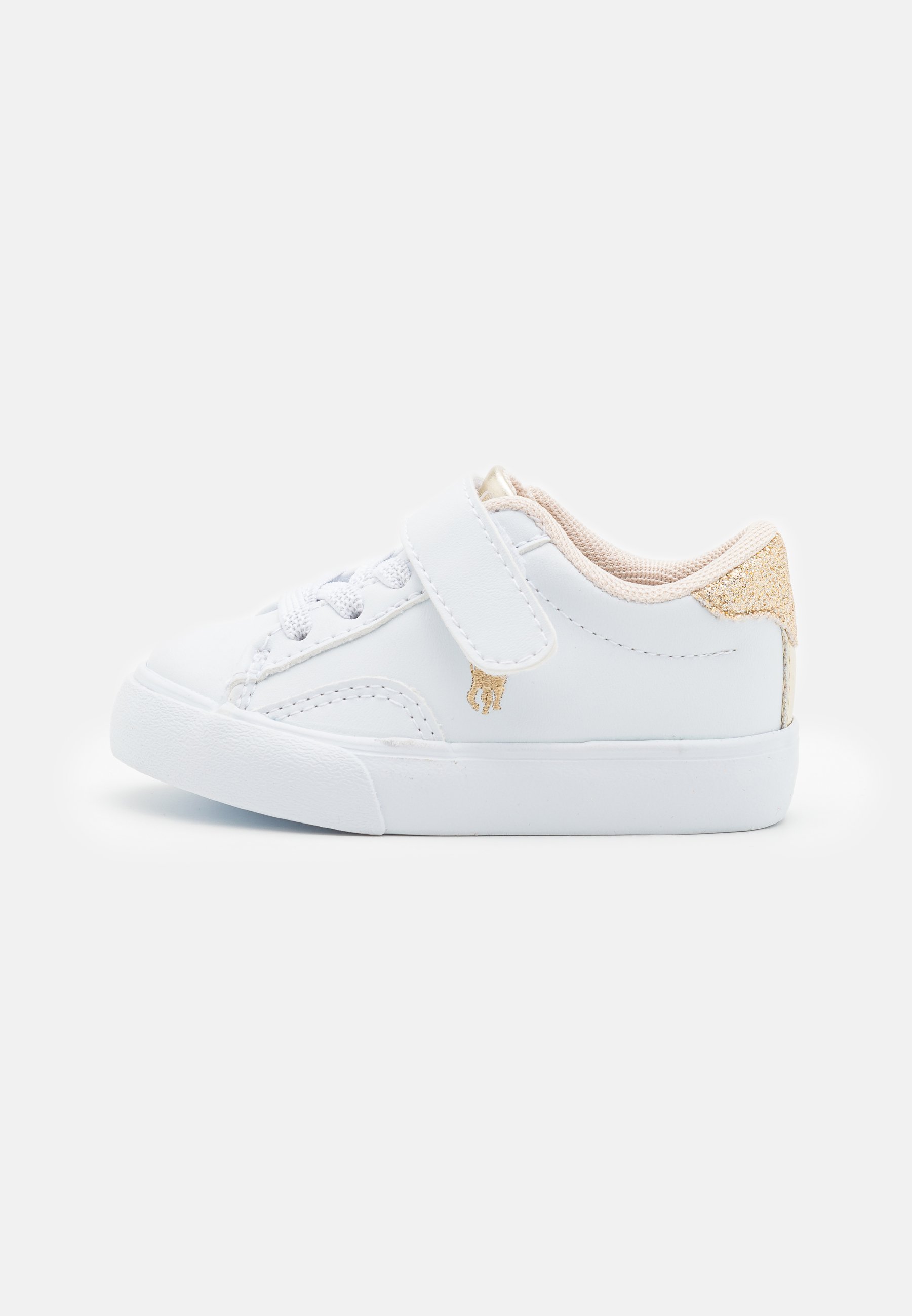 Polo Ralph Lauren THERON - Sneakers - wit/goud metallic
