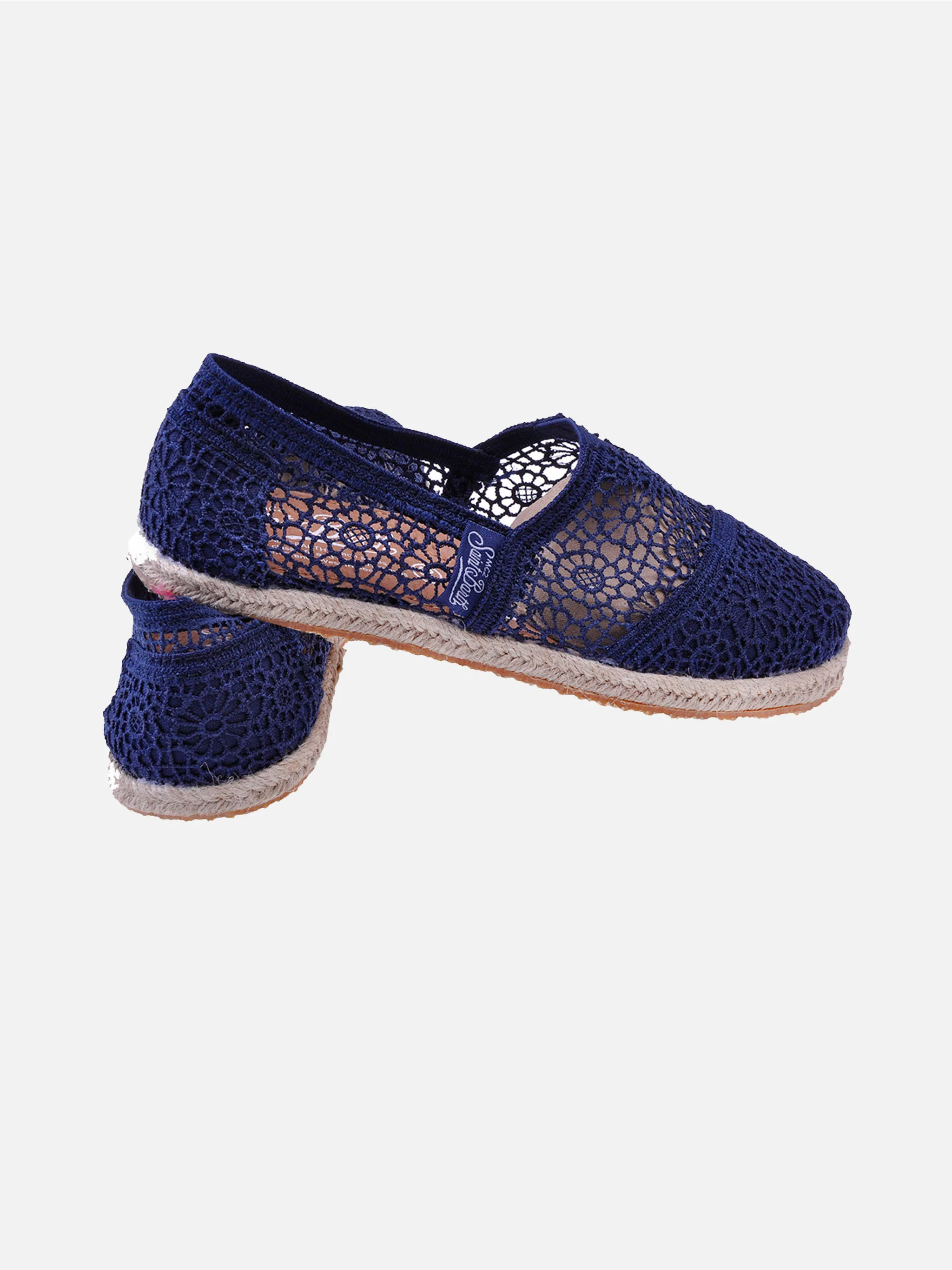 Espadrilles en macramé bleu