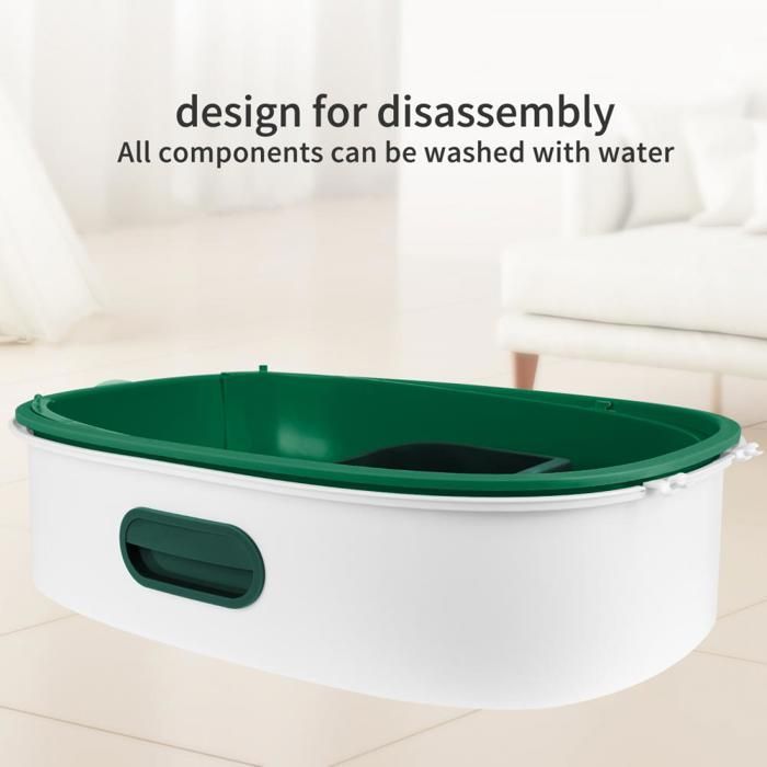 BAC A LITIERE -40*39*56cm -Plastique PP avec pack désodorisant Bac à litière UV -avec pelle à litière.
