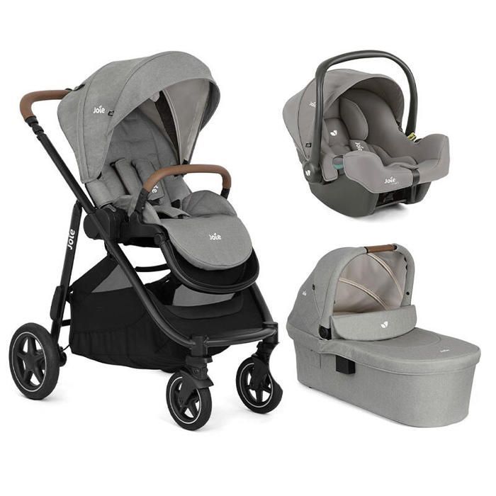 JOIE - Cochecito Versatrax Trio + Silla de coche i-Snug 2 + Capazo Ramble XL Pebble