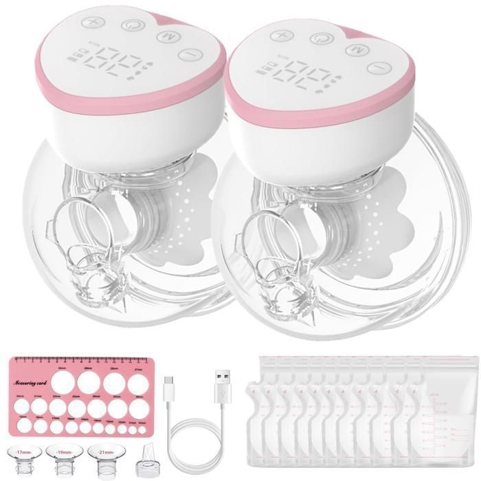 BYONDSELF Electric Breast Pump, 2-Pack, 4 Modes, 12 Levels, 210ml Capacity, Quiet Operation, LED Display, with 10 Milk Storage Bags