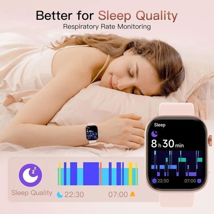 Smartwatch XtraDiTech, compatibile con Apple Watch, display AMOLED, 1,99 €, corona digitale, quinta generazione, PPG, monitoraggio della frequenza cardiaca, resistenza all'acqua fino a 3 ATM, durata della batteria di 12 giorni.