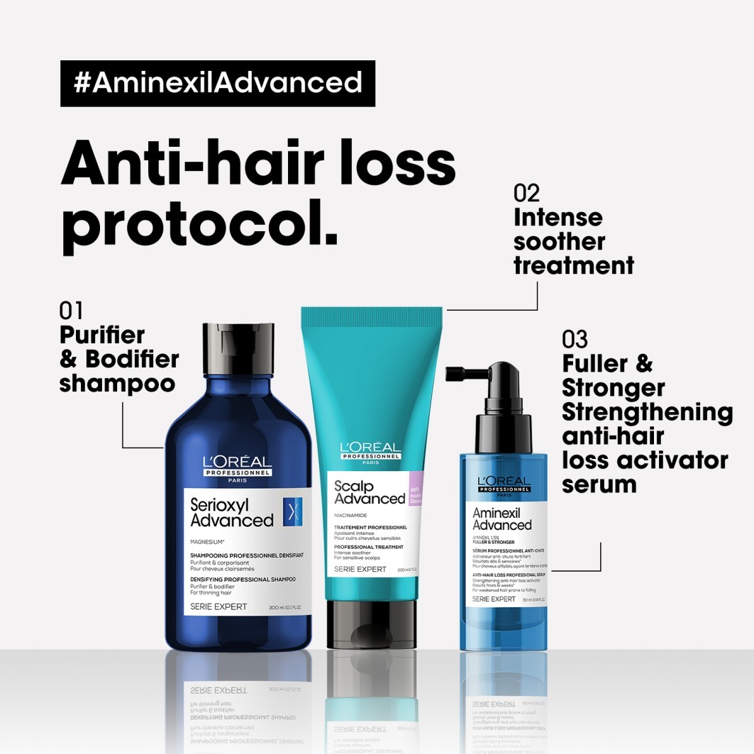 L'Oréal Professionnel Haarserum Aminexil Advanced Profesionāls serums pret matu izkrišanu - 90 ml