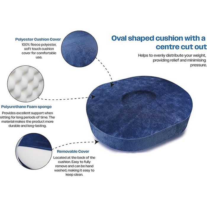 Coussin orthopédique Aidapt VM934E - en Forme de Donut pour soulager la Pression Pendant la Grossesse, Les douleurs au Coccyx