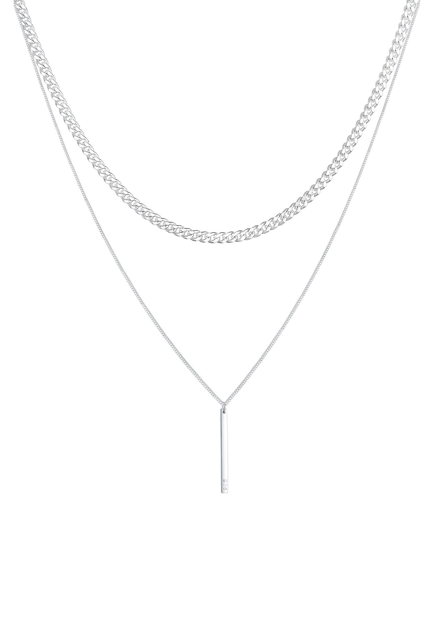 Elli PREMIUM Chaîne panzer pour femmes Basic Layer Look en argent 925 Sterling